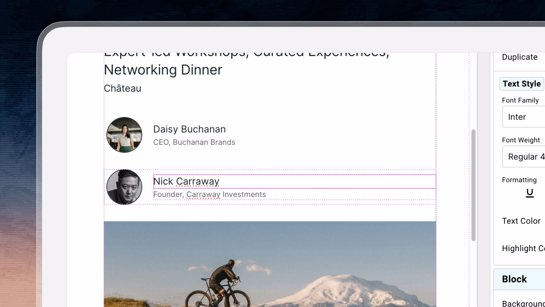 Screenshot from Gatsby